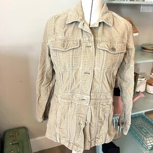 Eddie Bauer Women's Beige Corduroy Utility Jacket